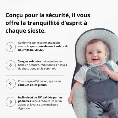 Le Nid DouceNuit™ - Le Cale-Bébé Ergonomique Anti-Reflux & Coliques